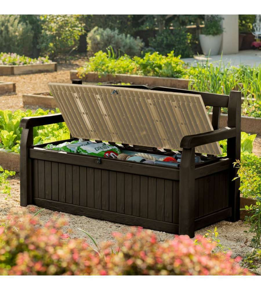 EDEN BENCH/STORAGE brown/beige BOX 265L KETER
